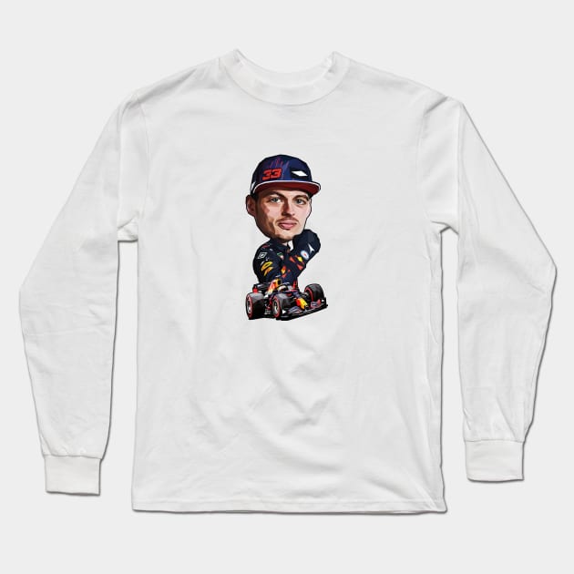 F1 Blue Tooned Long Sleeve T-Shirt by pxl_g